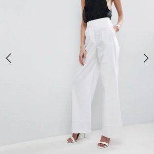 ASOS White linen wide leg pants, US 10